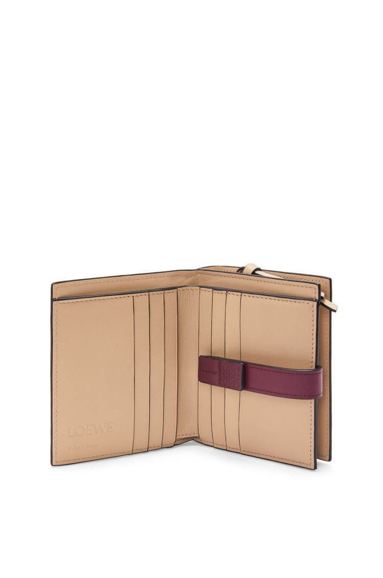 Compact zip wallet in soft grained calfskin