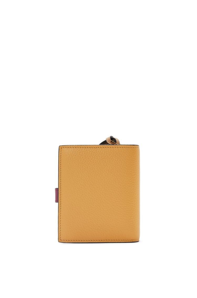 Compact zip wallet in soft grained calfskin