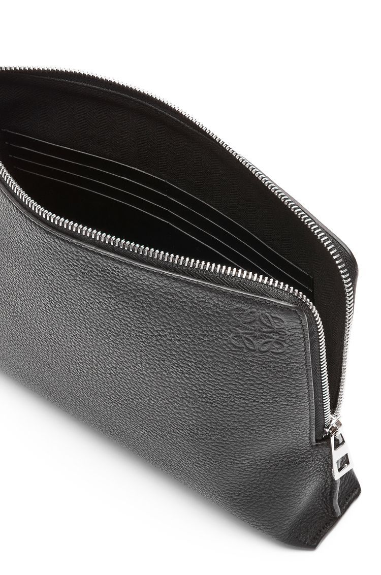 L Zip Pouch in soft grained calfskin