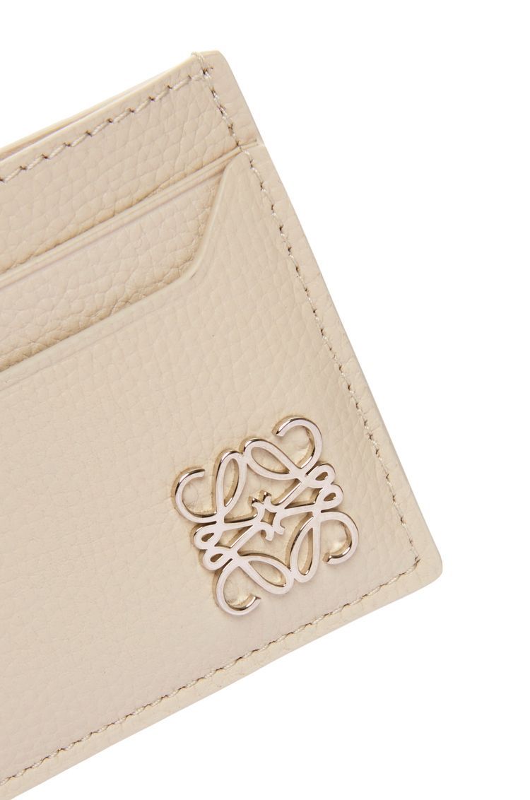 Anagram plain cardholder in pebble grain calfskin