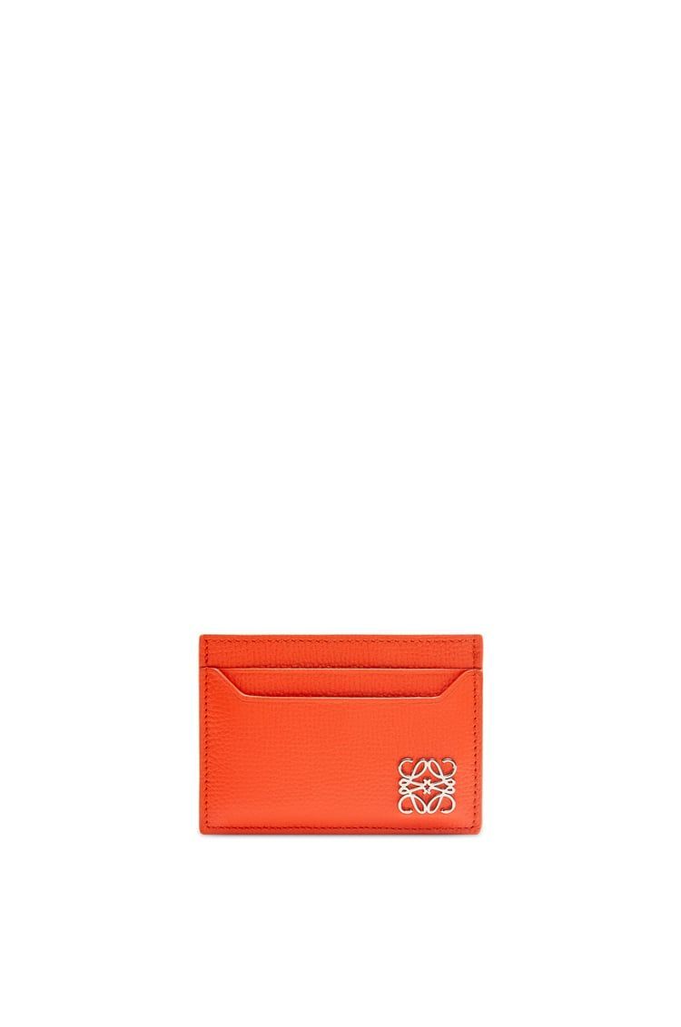 Anagram plain cardholder in pebble grain calfskin