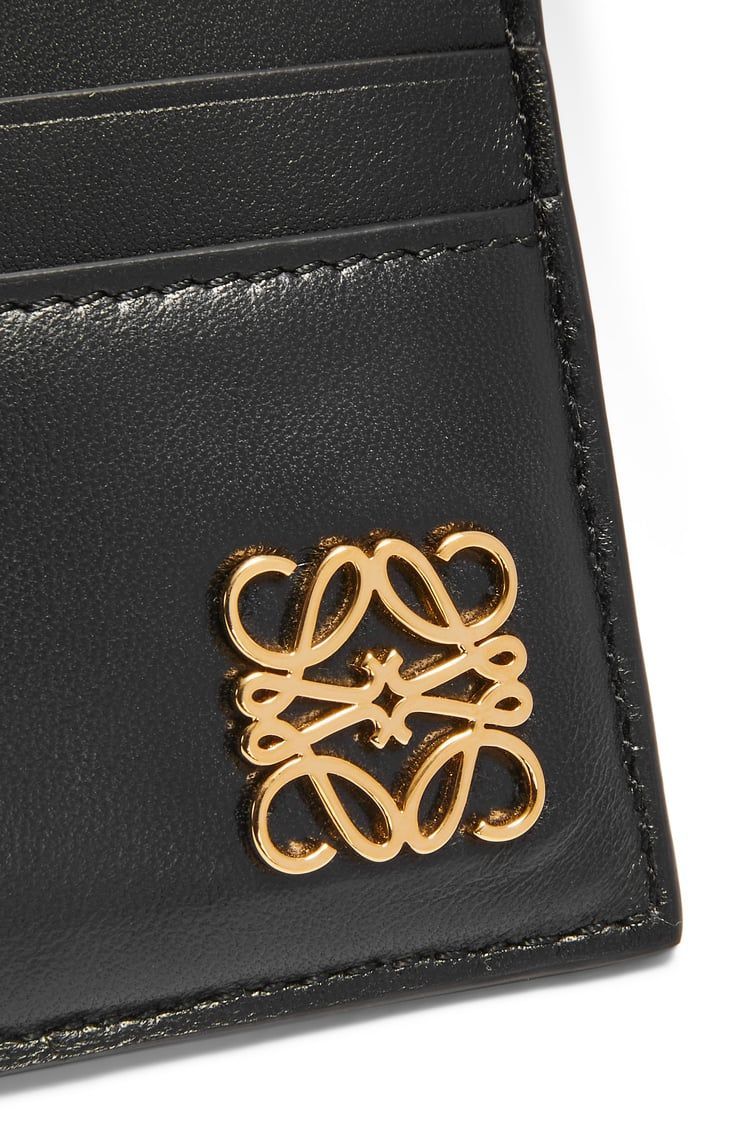 Puffer Anagram plain cardholder in shiny nappa calfskin