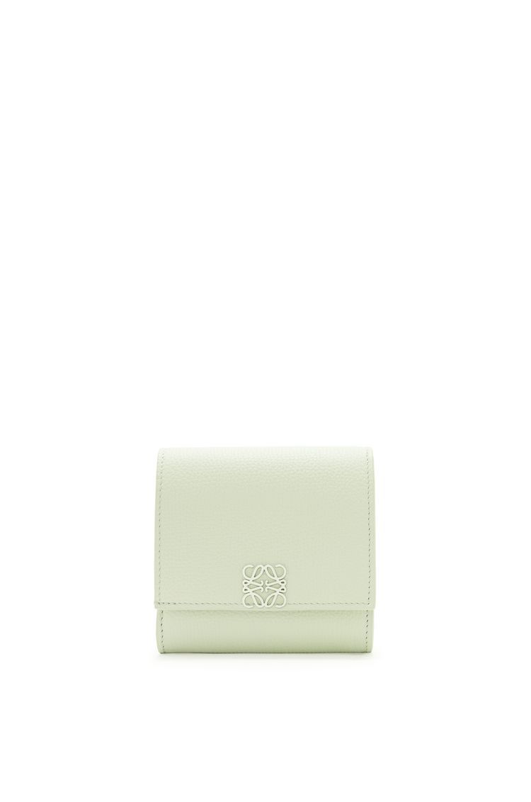 Anagram compact flap wallet in pebble grain calfskin