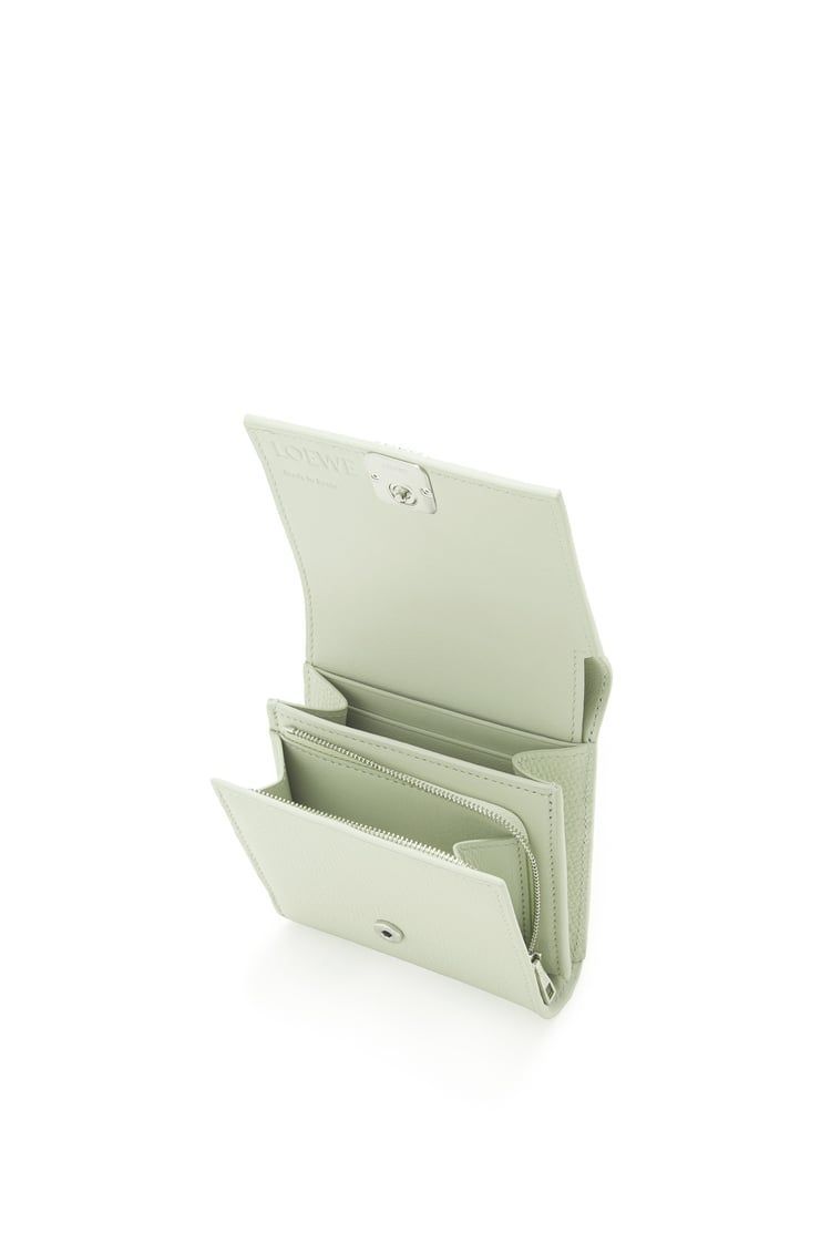 Anagram compact flap wallet in pebble grain calfskin