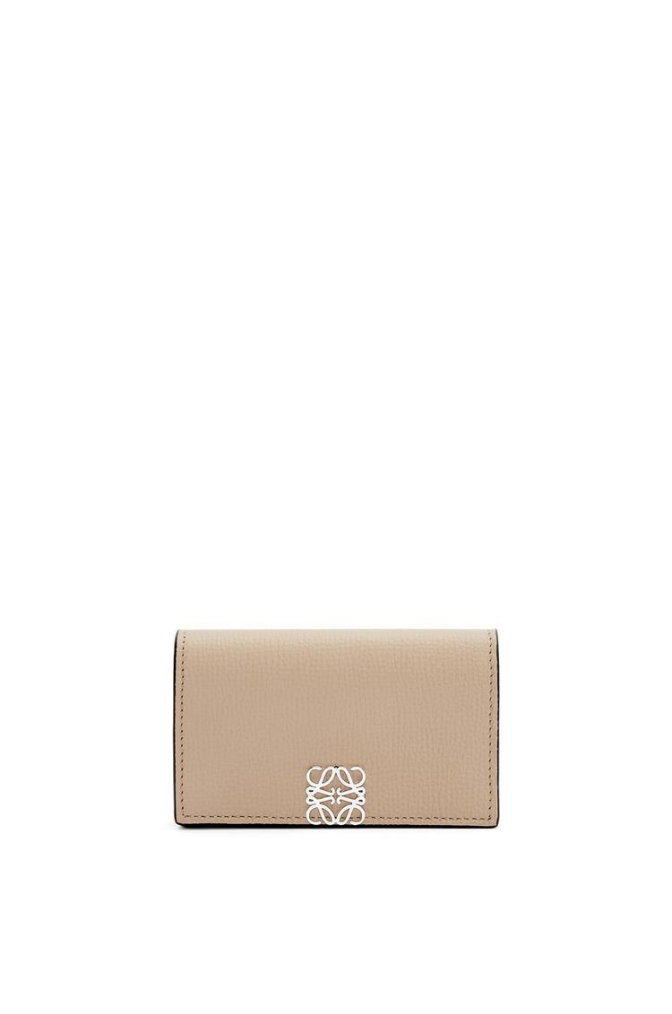 Anagram business cardholder in pebble grain calfskin