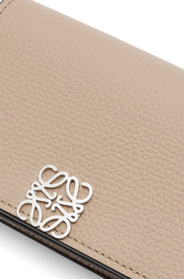 Anagram business cardholder in pebble grain calfskin