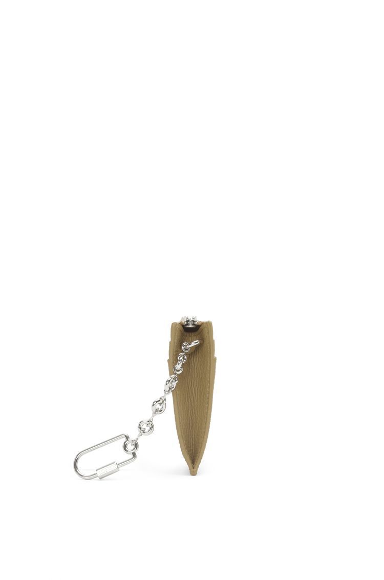 Anagram square cardholder in pebble grain calfskin with chain