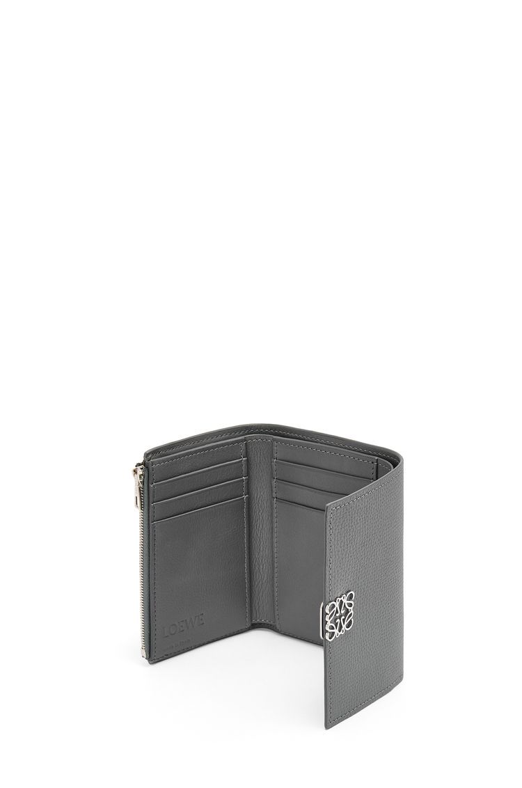 Anagram small vertical wallet in pebble grain calfskin