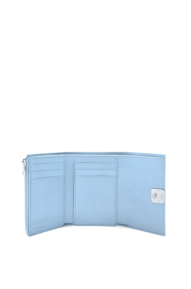 Anagram small vertical wallet in pebble grain calfskin