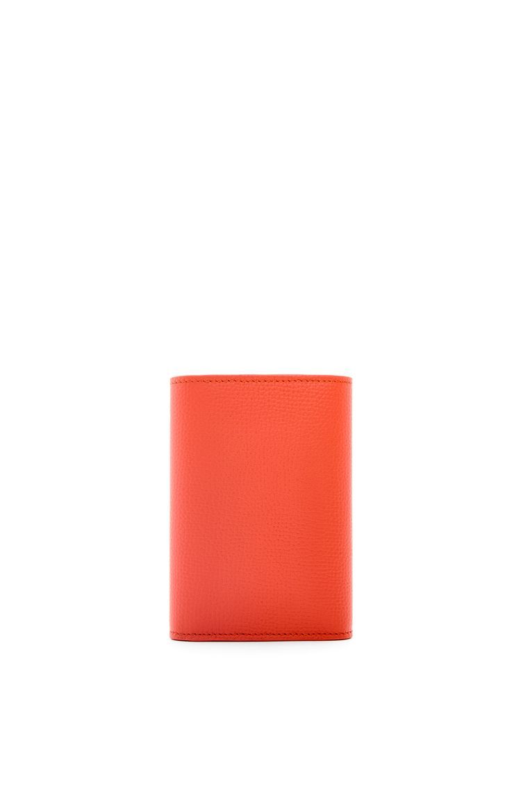 Anagram small vertical wallet in pebble grain calfskin
