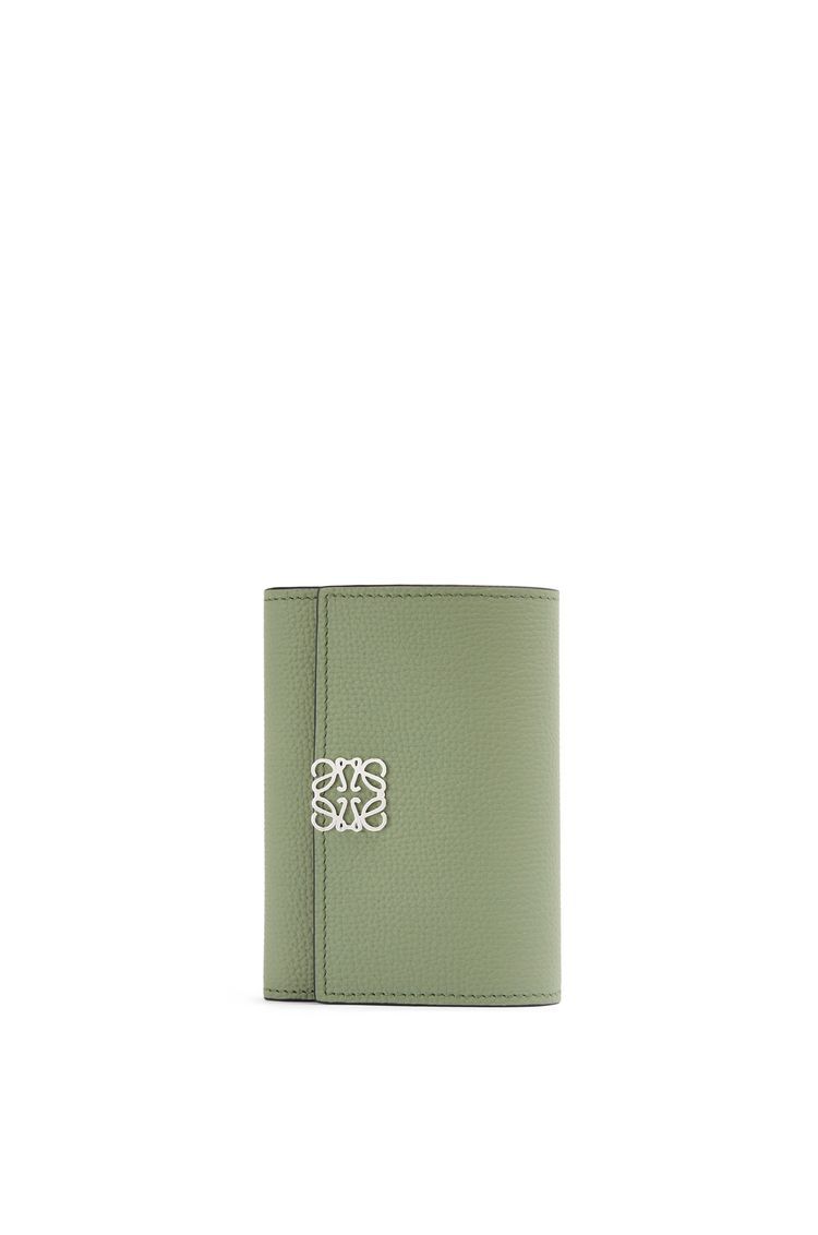 Anagram small vertical wallet in pebble grain calfskin