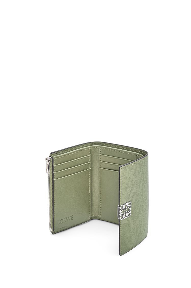 Anagram small vertical wallet in pebble grain calfskin