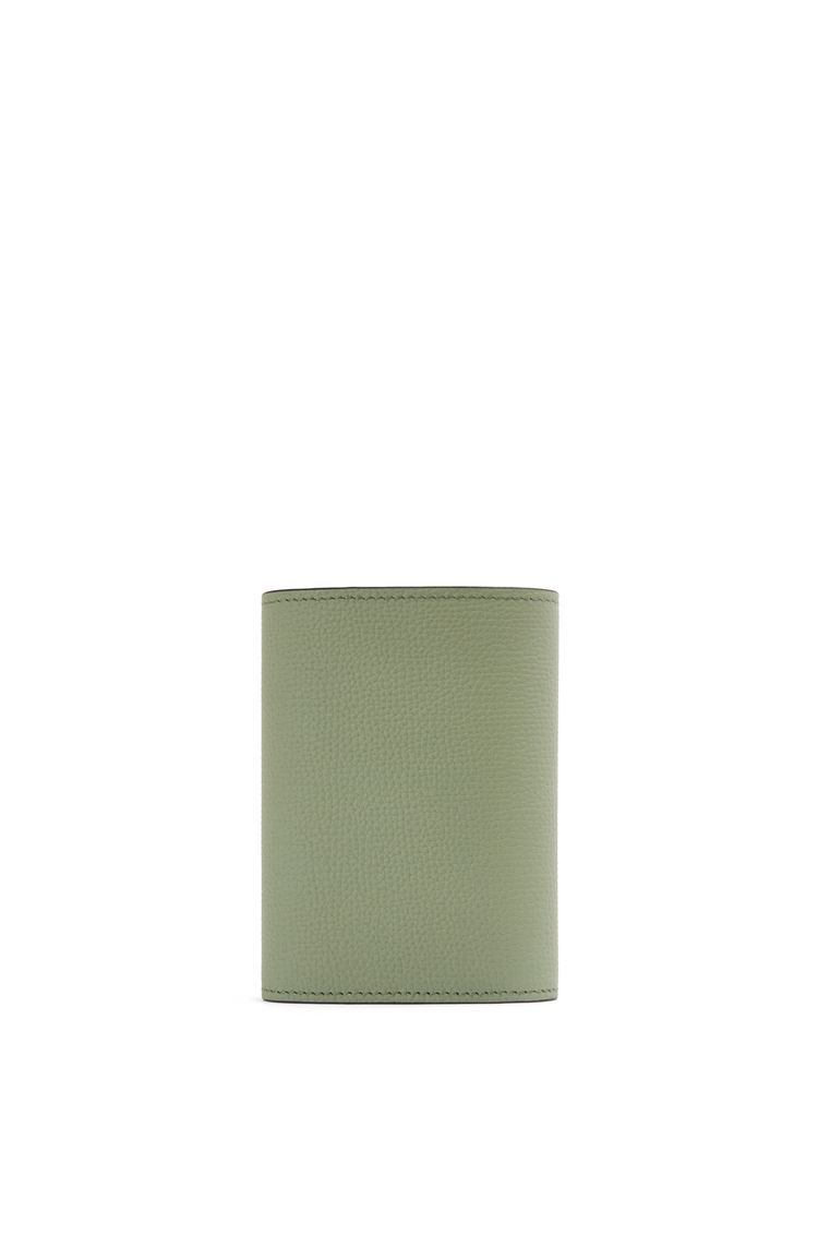 Anagram small vertical wallet in pebble grain calfskin