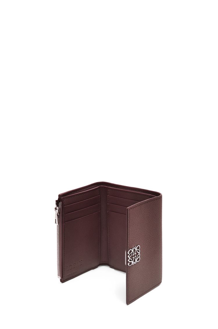 Anagram small vertical wallet in pebble grain calfskin