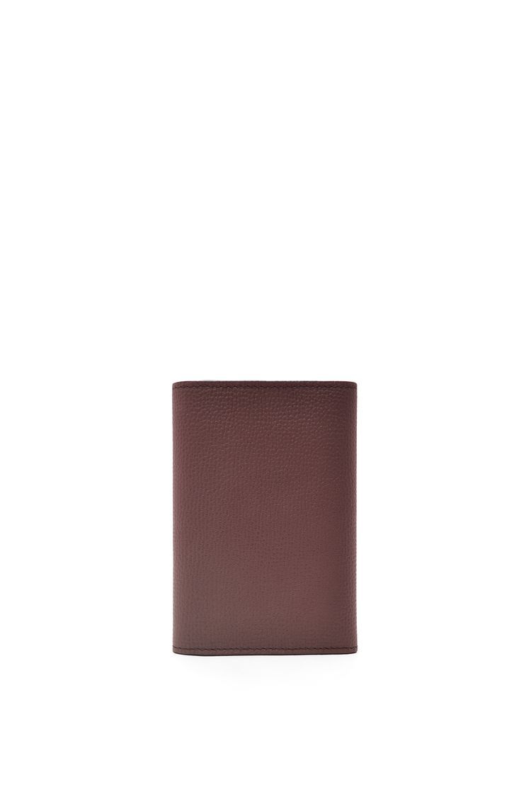 Anagram small vertical wallet in pebble grain calfskin