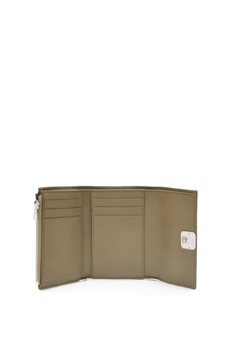 Anagram small vertical wallet in pebble grain calfskin