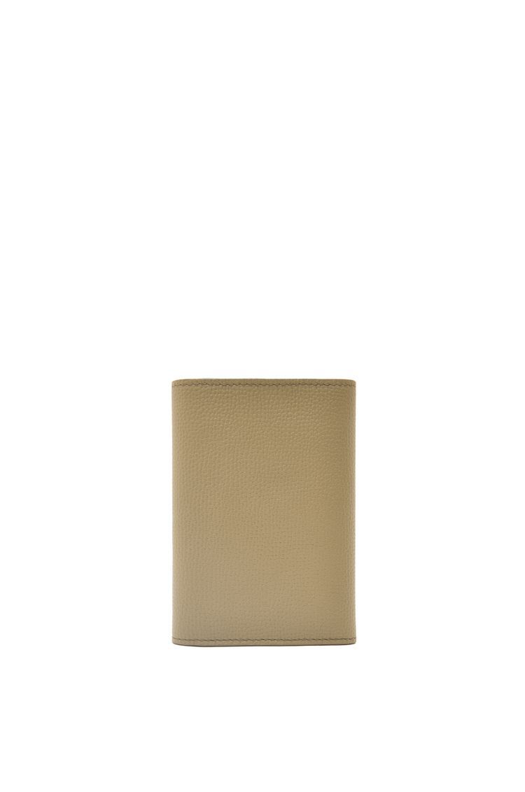 Anagram small vertical wallet in pebble grain calfskin