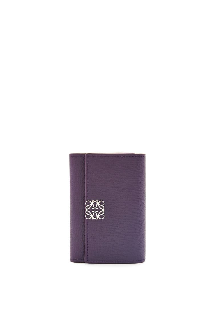 Anagram small vertical wallet in pebble grain calfskin