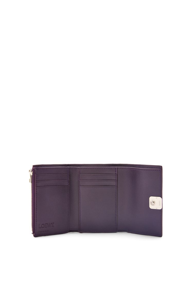 Anagram small vertical wallet in pebble grain calfskin