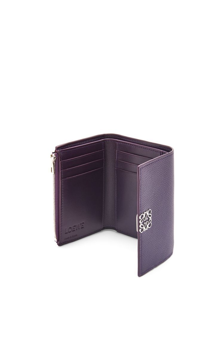 Anagram small vertical wallet in pebble grain calfskin