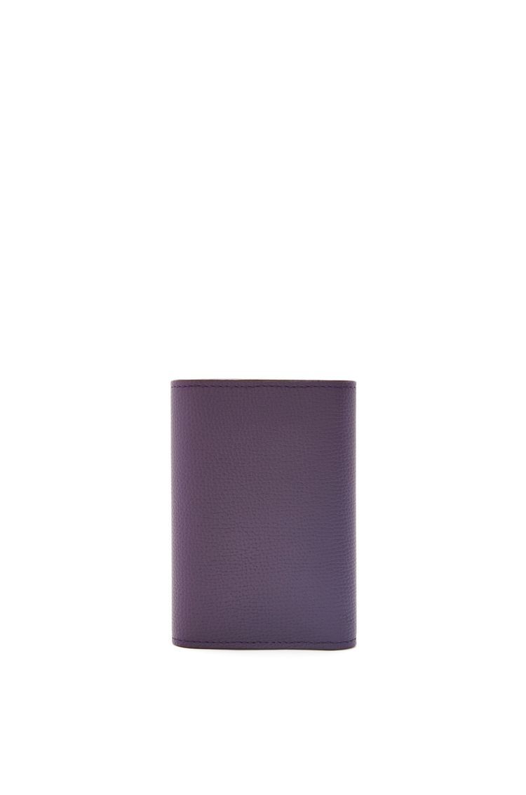 Anagram small vertical wallet in pebble grain calfskin