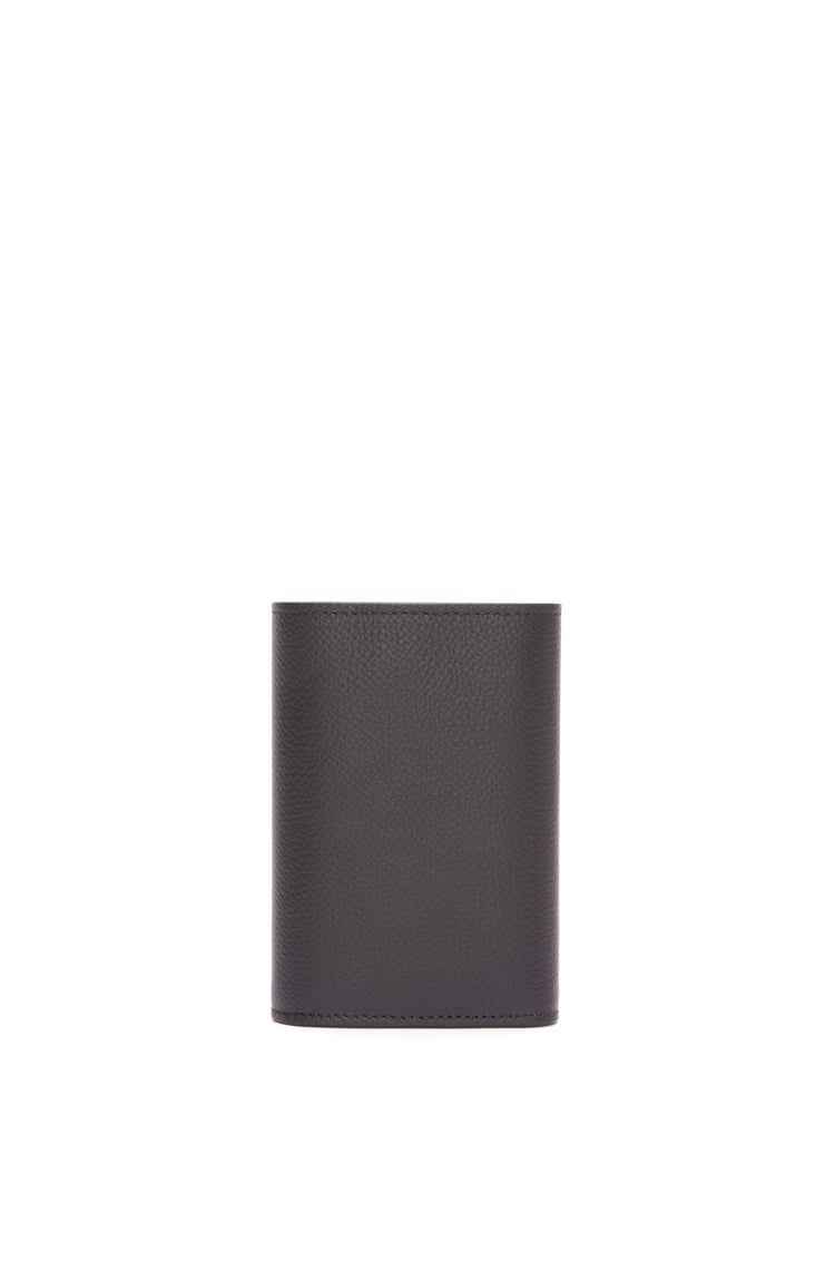 Anagram small vertical wallet in pebble grain calfskin