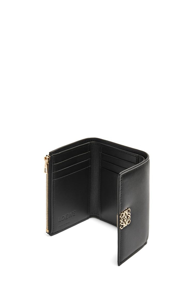 Puffer Anagram small vertical wallet in shiny nappa calfskin