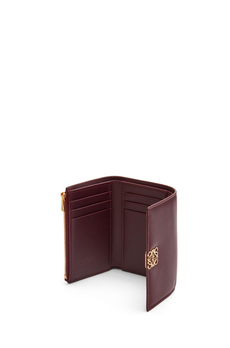 Puffer Anagram small vertical wallet in shiny nappa calfskin