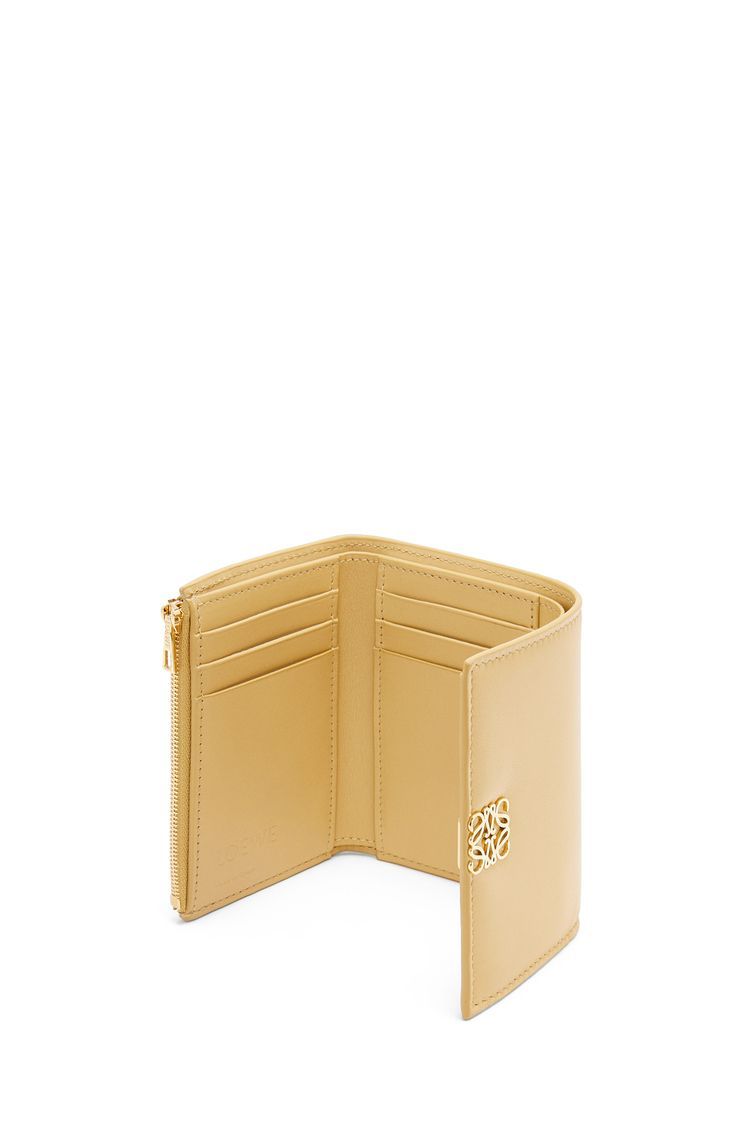 Puffer Anagram small vertical wallet in shiny nappa calfskin