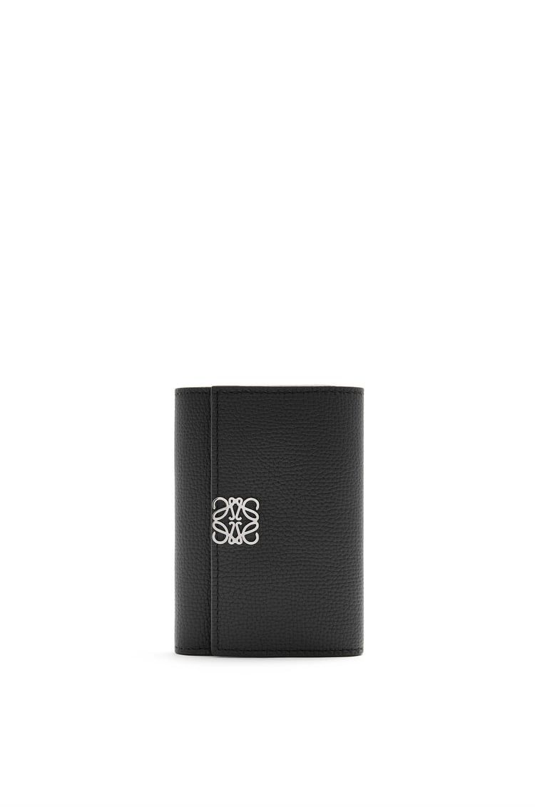 Anagram small vertical wallet in pebble grain calfskin