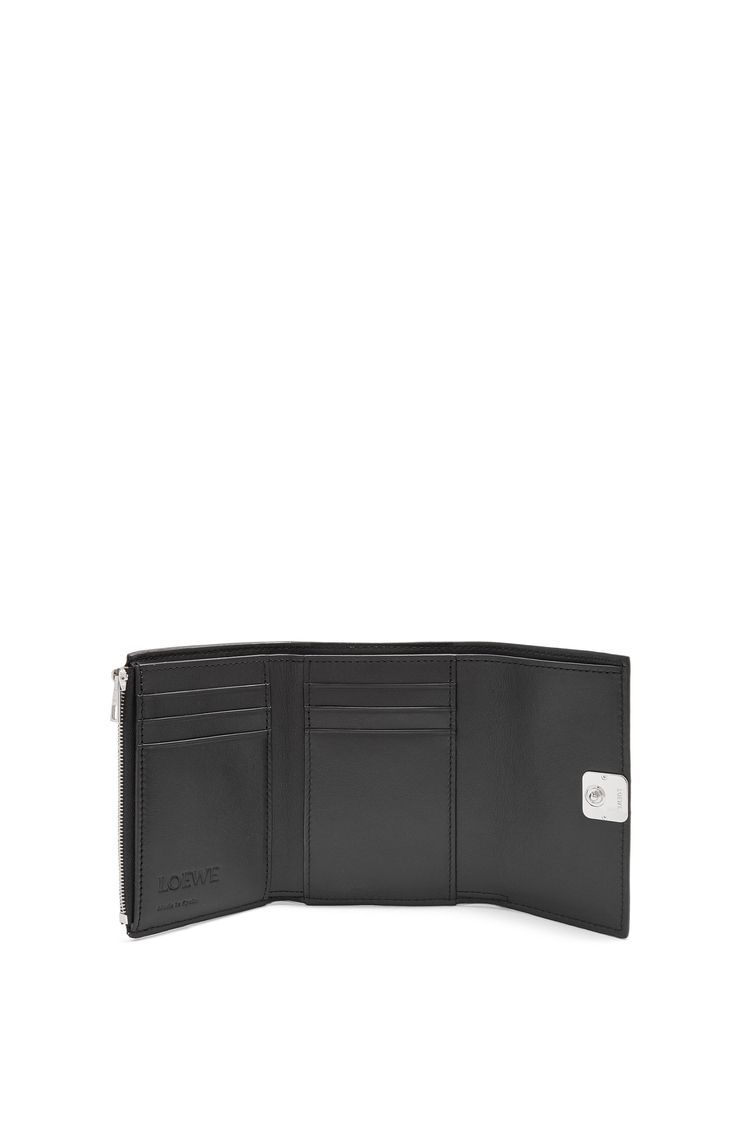 Anagram small vertical wallet in pebble grain calfskin