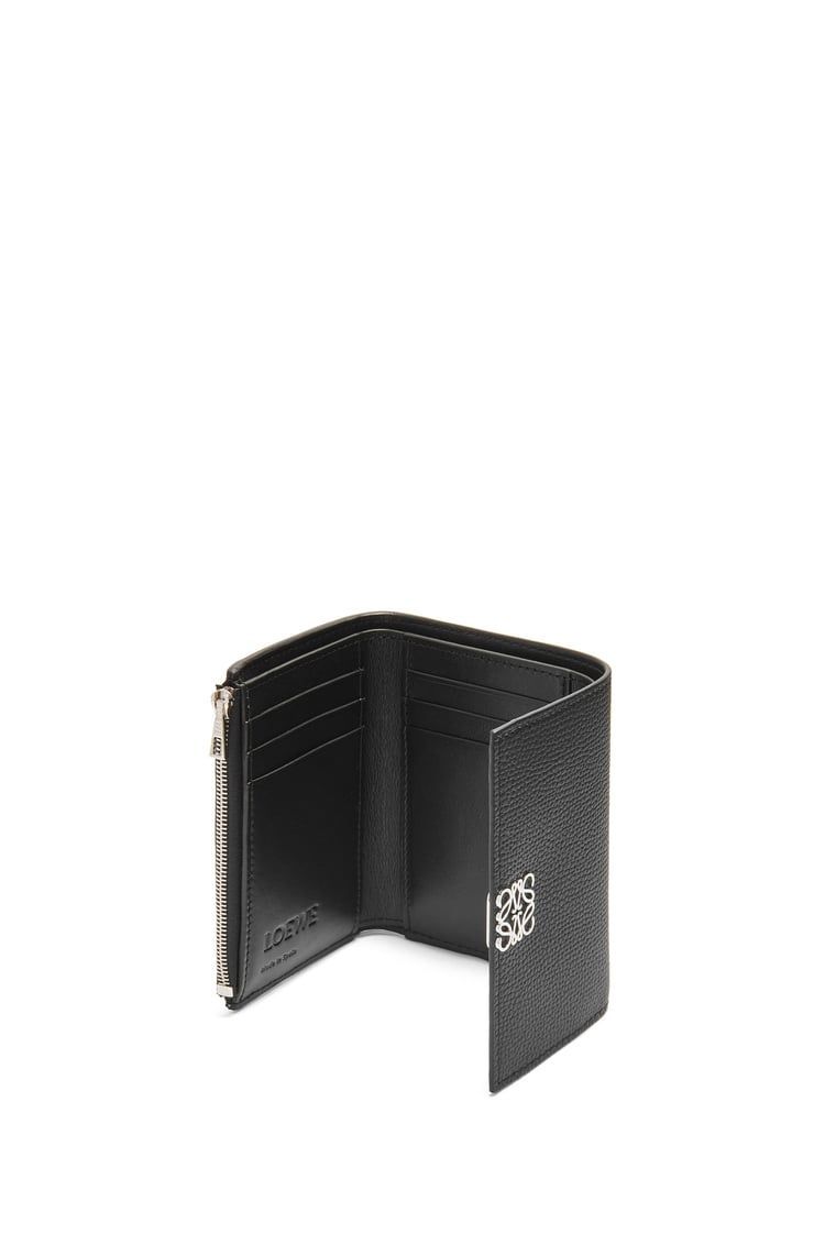 Anagram small vertical wallet in pebble grain calfskin