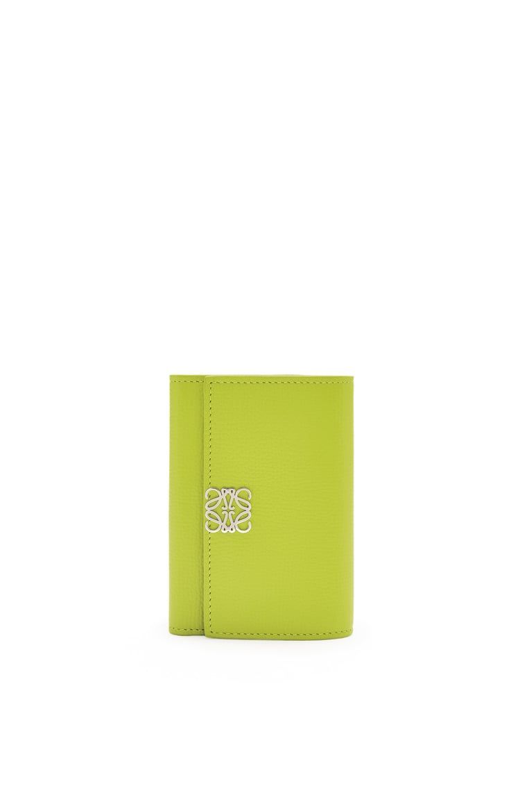 Anagram small vertical wallet in pebble grain calfskin