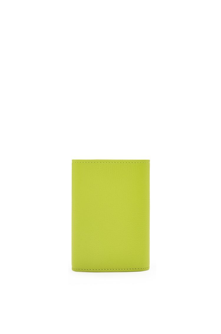 Anagram small vertical wallet in pebble grain calfskin