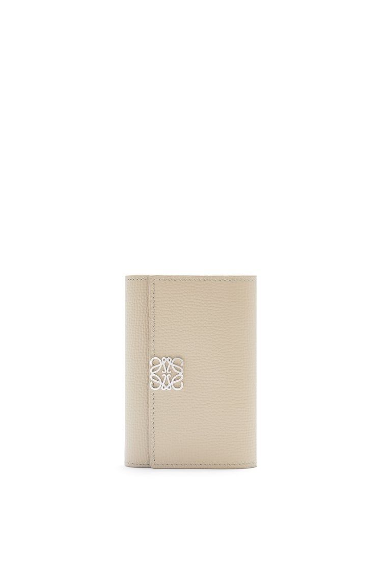 Anagram small vertical wallet in pebble grain calfskin