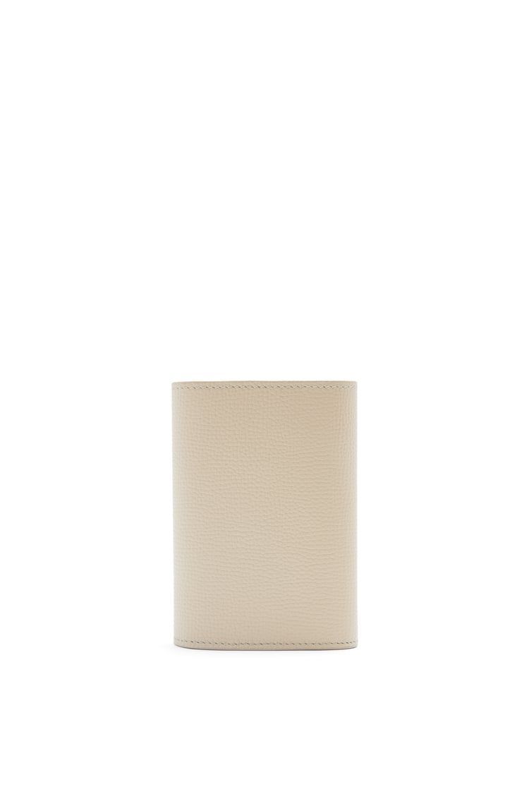 Anagram small vertical wallet in pebble grain calfskin