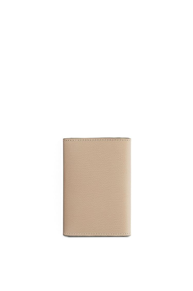 Anagram small vertical wallet in pebble grain calfskin