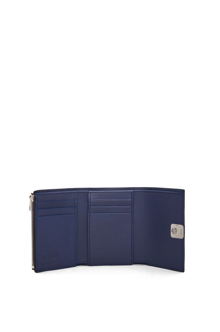 Anagram small vertical wallet in pebble grain calfskin