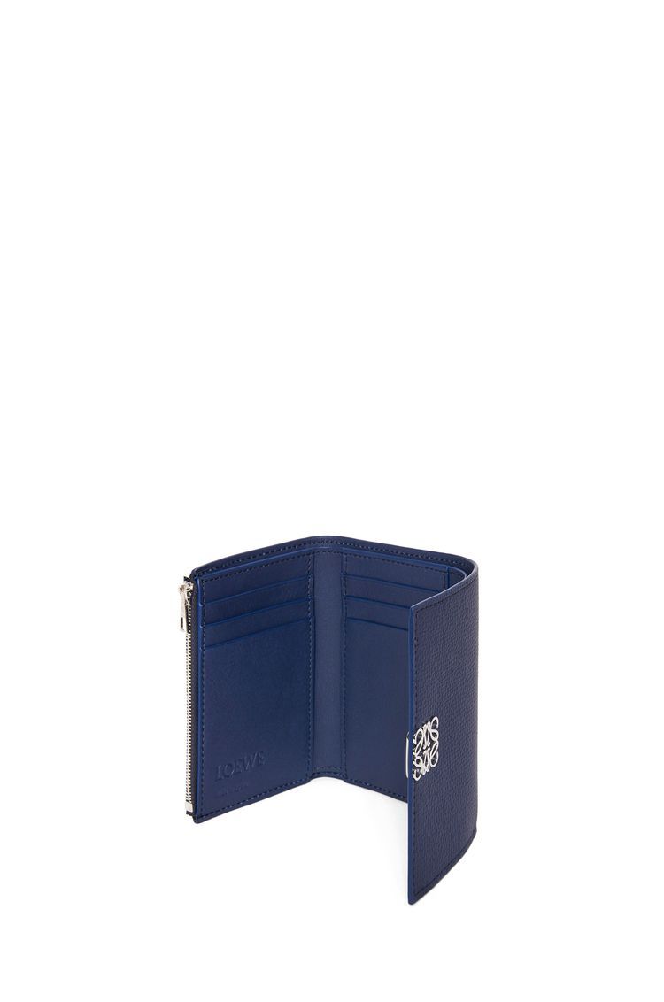 Anagram small vertical wallet in pebble grain calfskin
