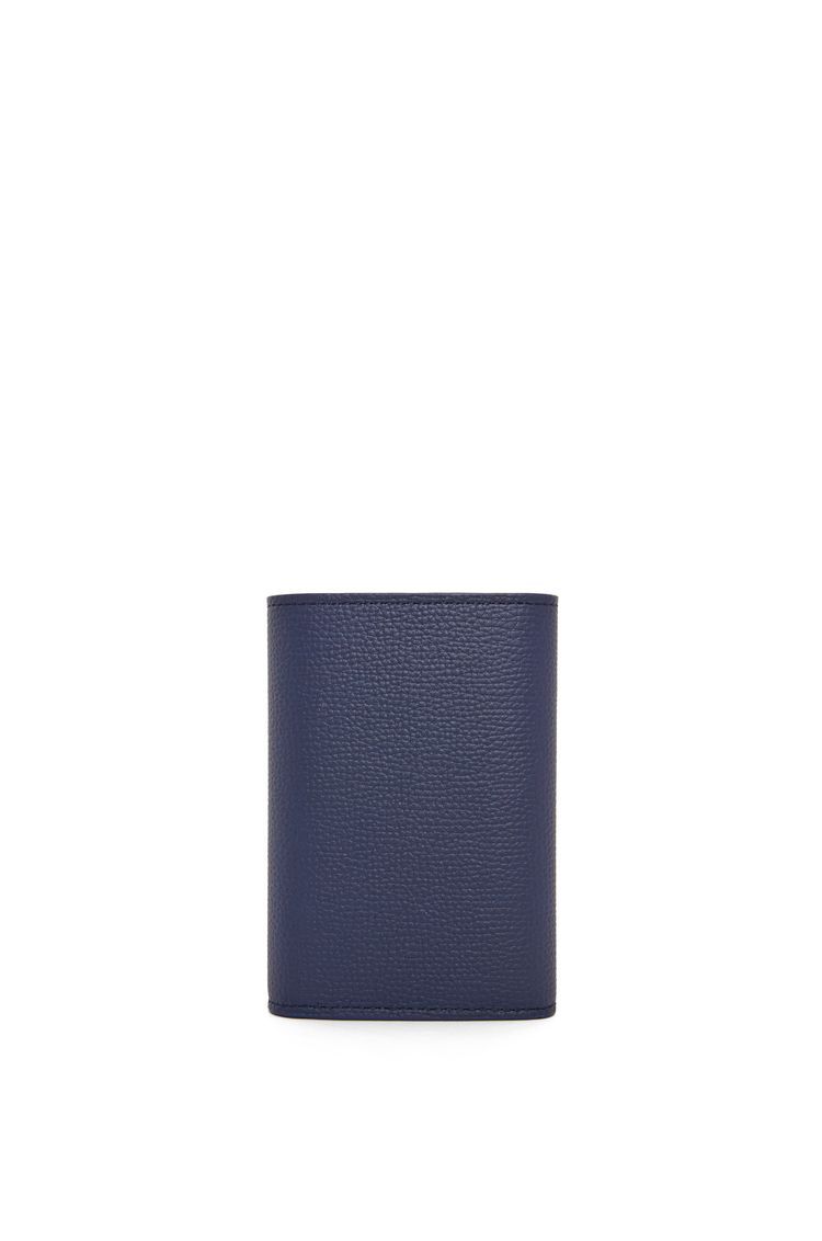 Anagram small vertical wallet in pebble grain calfskin
