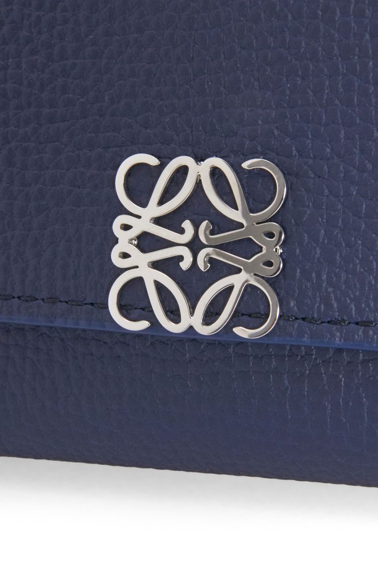 Anagram small vertical wallet in pebble grain calfskin