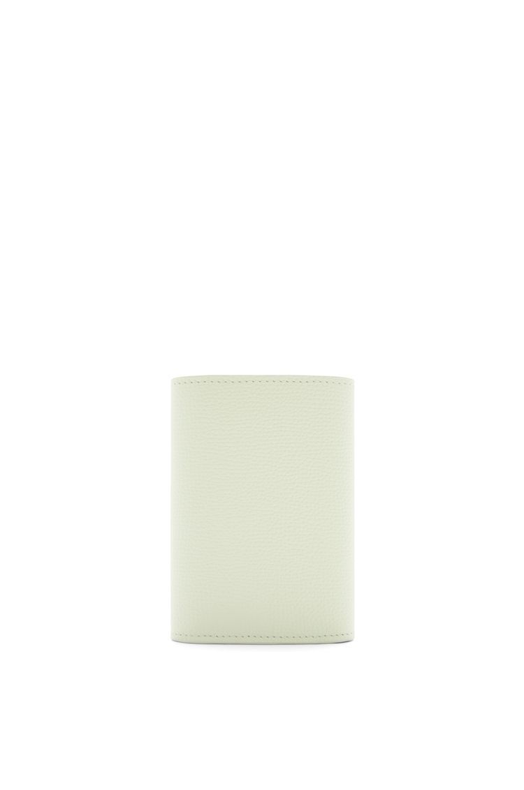 Anagram small vertical wallet in pebble grain calfskin