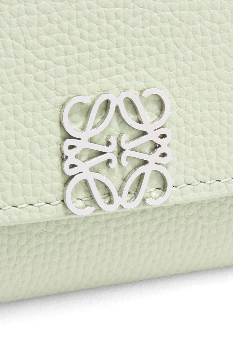 Anagram small vertical wallet in pebble grain calfskin