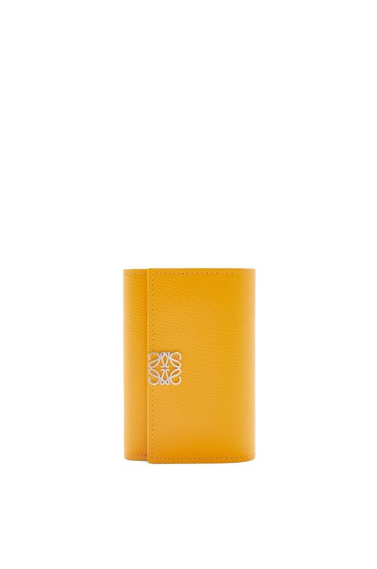 Anagram small vertical wallet in pebble grain calfskin