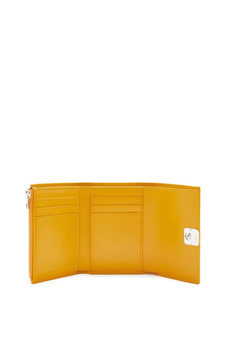 Anagram small vertical wallet in pebble grain calfskin