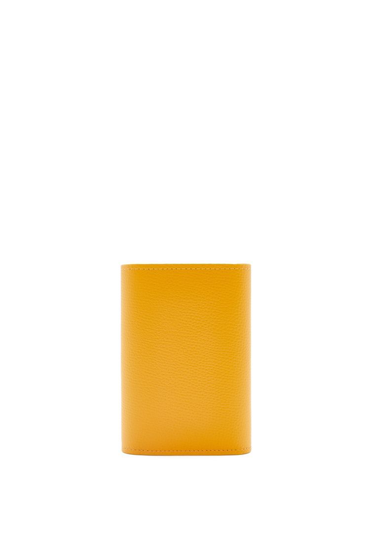 Anagram small vertical wallet in pebble grain calfskin