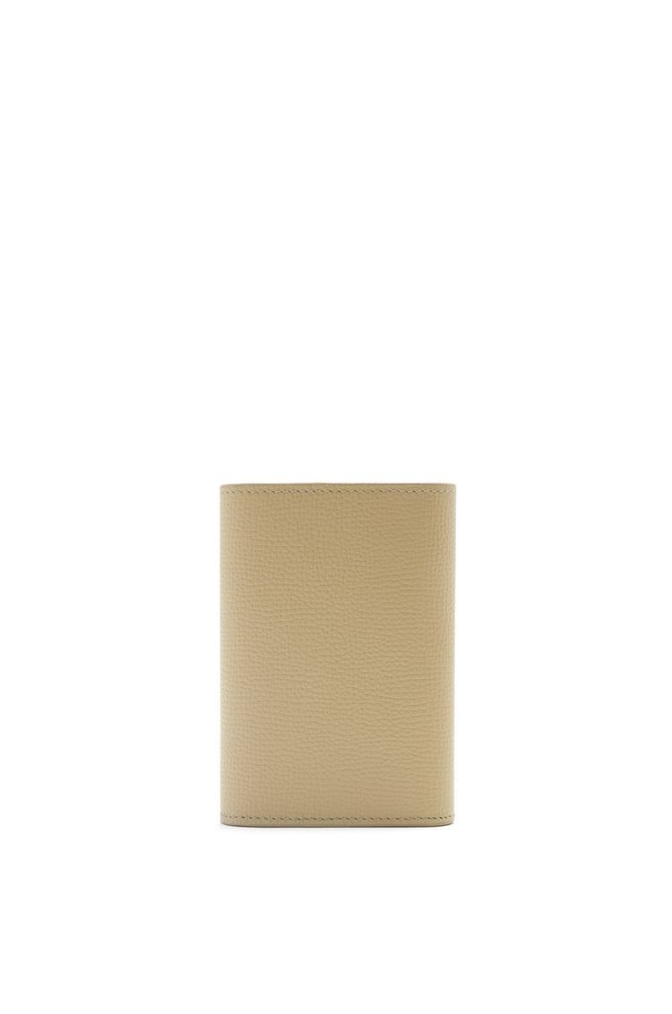 Anagram small vertical wallet in pebble grain calfskin