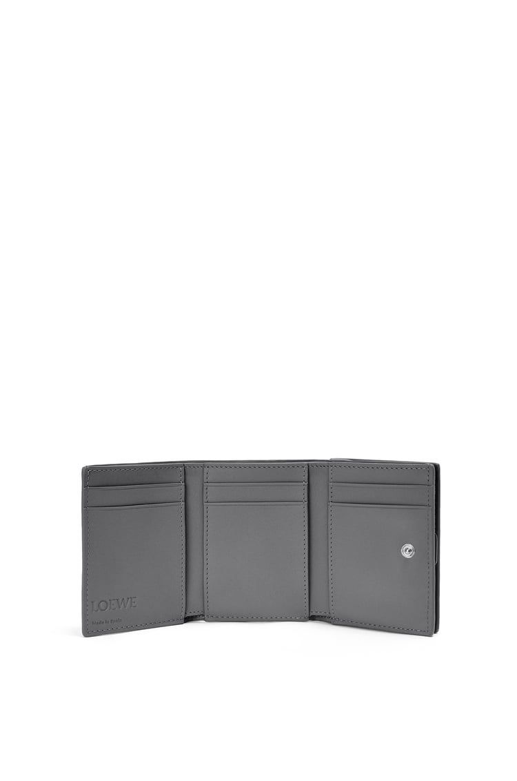 Anagram trifold wallet in pebble grain calfskin