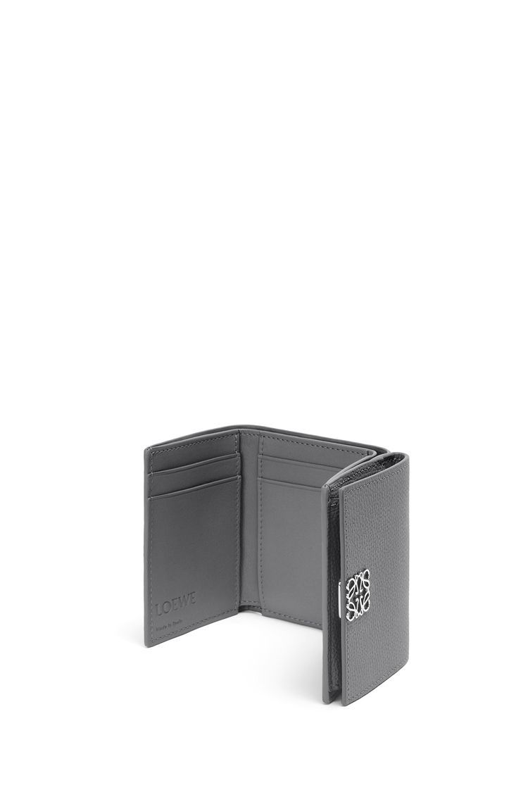 Anagram trifold wallet in pebble grain calfskin