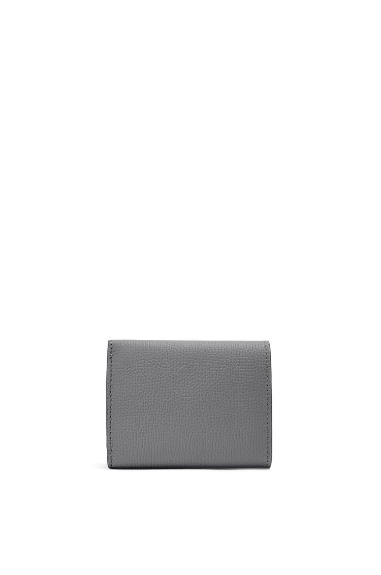 Anagram trifold wallet in pebble grain calfskin